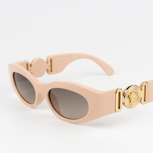 NEW Versace VE4480U 54946I Nude Brown Mirror  Oval Unisex Sunglasses